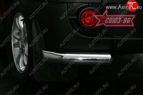 9 539 р. Защита заднего бампера из уголков Souz-96 (d76) SSANGYONG Actyon 1 (2006-2010)  с доставкой в г. Пермь