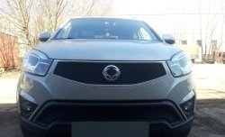 1 469 р. Нижняя сетка на бампер Russtal (черная) SSANGYONG Actyon рестайлинг (2013-2021)  с доставкой в г. Пермь. Увеличить фотографию 2