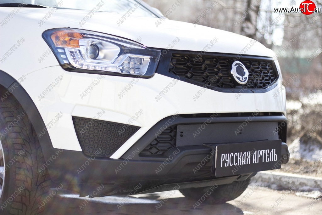819 р. Зимняя заглушка решетки переднего бампера РА  SSANGYONG Actyon (2013-2021) рестайлинг  с доставкой в г. Пермь