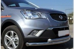 15 049 р. Защита переднего бампера (2 трубыØ76 и 42 мм, нержавейка) Russtal SSANGYONG Actyon дорестайлинг (2010-2013)  с доставкой в г. Пермь. Увеличить фотографию 2