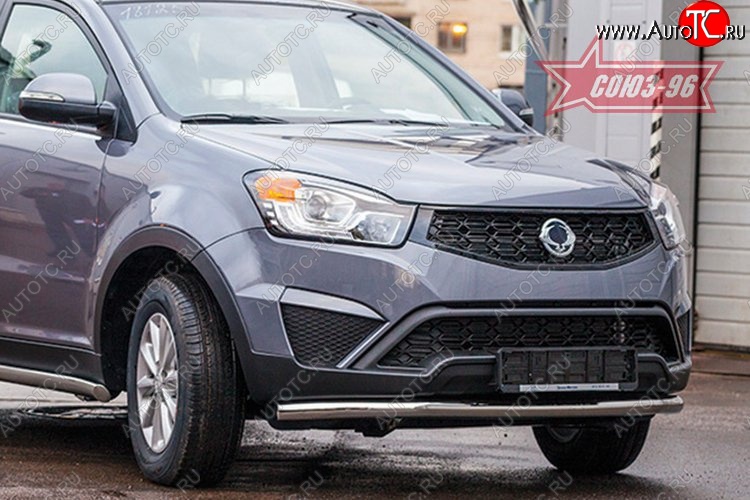 12 329 р. Защита переднего бампера одинарная рестайлинг Souz-96 (d60). SSANGYONG Actyon дорестайлинг (2010-2013)  с доставкой в г. Пермь
