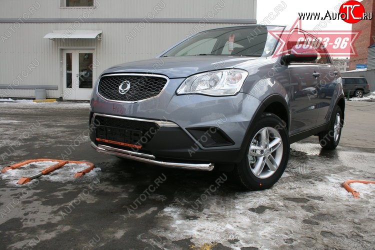 15 659 р. Защита переднего бампера двойная Souz-96 (d460/42)  SSANGYONG Actyon (2010-2013) дорестайлинг  с доставкой в г. Пермь