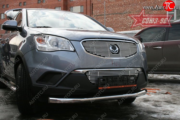 14 354 р. Защита переднего бампера одинарная Souz-96 (d76) SSANGYONG Actyon дорестайлинг (2010-2013)  с доставкой в г. Пермь