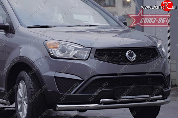 15 614 р. Защита переднего бампера двойная Souz-96 (d76/42) SSANGYONG Actyon рестайлинг (2013-2021)  с доставкой в г. Пермь