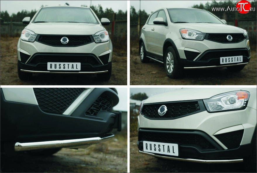 13 499 р. Одинарная защита переднего бампера диаметром 42 мм SLITKOFF SSANGYONG Actyon рестайлинг (2013-2021)  с доставкой в г. Пермь