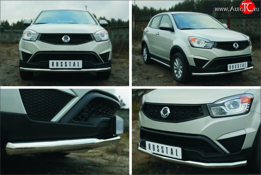 14 249 р. Одинарная защита переднего бампера диаметром 63 мм SLITKOFF SSANGYONG Actyon рестайлинг (2013-2021)  с доставкой в г. Пермь