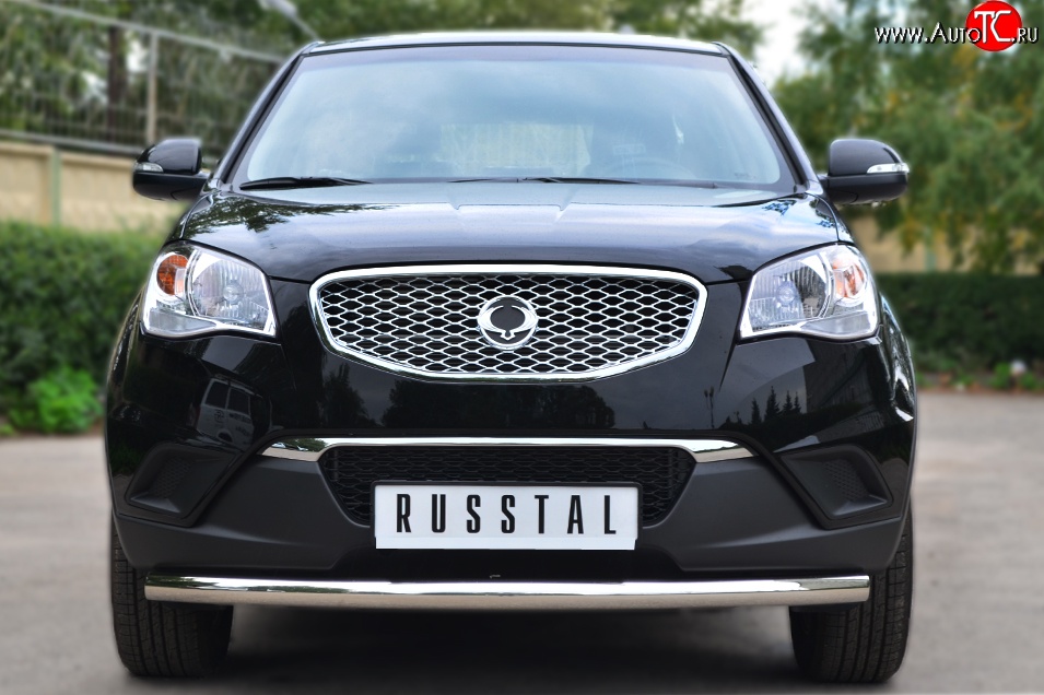 12 949 р. Одинарная защита переднего бампера диаметром 63 мм SLITKOFF  SSANGYONG Actyon (2010-2013) дорестайлинг  с доставкой в г. Пермь