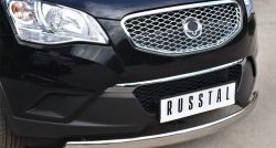11 599 р. Защита переднего бампера (Ø75х42 мм, нержавейка) Russtal SSANGYONG Actyon дорестайлинг (2010-2013)  с доставкой в г. Пермь. Увеличить фотографию 2