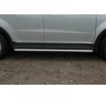 35 549 р. Широкая защита порогов с трубой диаметром 42 мм SLITKOFF v3  SSANGYONG Actyon (2010-2013) дорестайлинг  с доставкой в г. Пермь. Увеличить фотографию 2