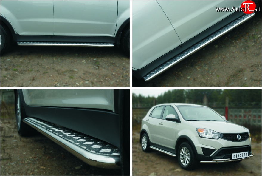 24 649 р. Широкая защита порогов (рестайлинг) SLITKOFF  SSANGYONG Actyon (2010-2013) дорестайлинг  с доставкой в г. Пермь