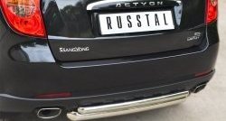 15 249 р. Защита заднего бампера (Ø63 и 42 мм, нержавейка) SLITKOFF  SSANGYONG Actyon (2010-2013) дорестайлинг  с доставкой в г. Пермь. Увеличить фотографию 2
