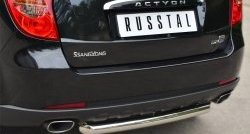 13 449 р. Одинарная защита заднего бампера из трубы диаметром 63 мм SLITKOFF  SSANGYONG Actyon (2010-2013) дорестайлинг  с доставкой в г. Пермь. Увеличить фотографию 2