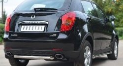 13 449 р. Одинарная защита заднего бампера из трубы диаметром 63 мм SLITKOFF  SSANGYONG Actyon (2010-2013) дорестайлинг  с доставкой в г. Пермь. Увеличить фотографию 4