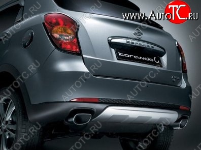 10 349 р. Накладка на задний бампер CT SSANGYONG Korando 3 дорестайлинг (2010-2025) (Неокрашенная)  с доставкой в г. Пермь
