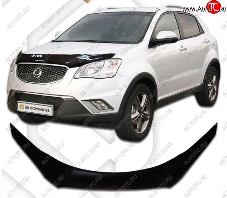 2 159 р. Дефлектора окон CA-Plastic  SSANGYONG Korando  2 (1996-2006) (Шелкография белая, Без хром.молдинга)  с доставкой в г. Пермь