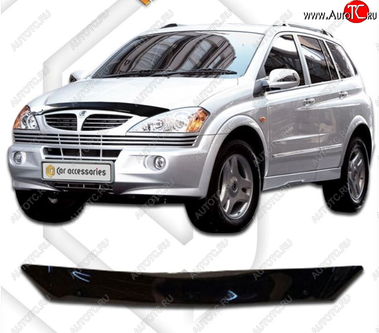 1 999 р. Дефлектор капота CA-Plastic SSANGYONG Kyron дорестайлинг (2005-2007) (серия Classic черный, Без надписи)  с доставкой в г. Пермь