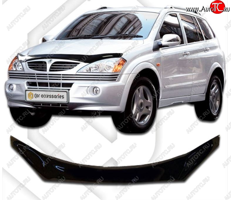 2 199 р. Дефлектор капота (exclusive ) CA-Plastiс SSANGYONG Kyron дорестайлинг (2005-2007) (серия Classic черный, Без надписи)  с доставкой в г. Пермь
