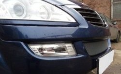 1 539 р. Сетка на бампер Russtal (хром) SSANGYONG Kyron дорестайлинг (2005-2007)  с доставкой в г. Пермь. Увеличить фотографию 2
