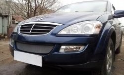 1 539 р. Сетка на бампер Russtal (хром) SSANGYONG Kyron дорестайлинг (2005-2007)  с доставкой в г. Пермь. Увеличить фотографию 3