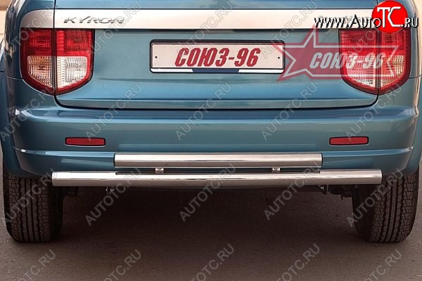 10 484 р. Двойная защита заднего бампера Souz-96 (d60)  SSANGYONG Kyron (2005-2007) дорестайлинг  с доставкой в г. Пермь