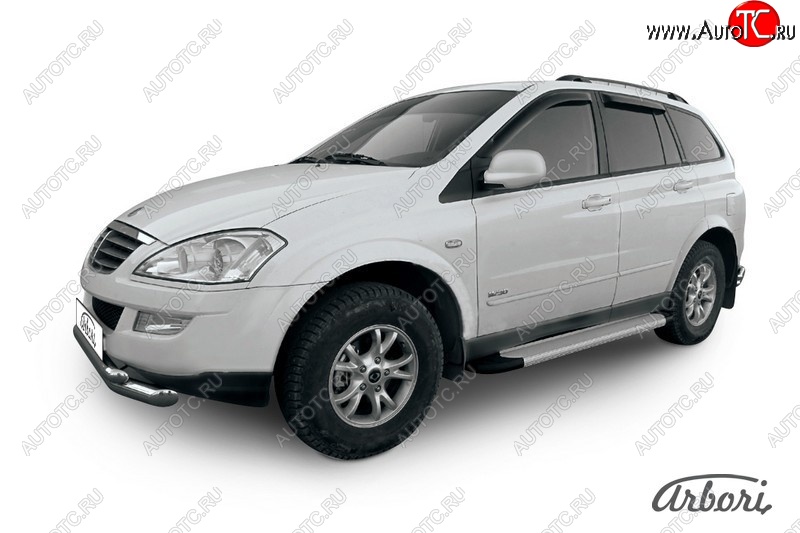 10 979 р. Порожки для ног Arbori Optima Silver SSANGYONG Kyron рестайлинг (2007-2016)  с доставкой в г. Пермь