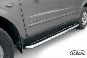 Защита штатных порогов с листом Arbori SSANGYONG Kyron рестайлинг (2007-2016)