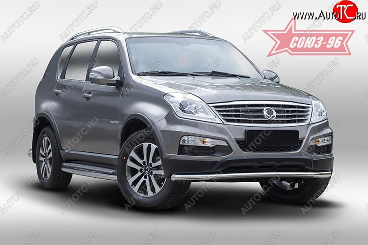 12 914 р. Защита переднего бампера одинарная Souz-96 (d60). SSANGYONG Rexton Y290 (2012-2017)  с доставкой в г. Пермь