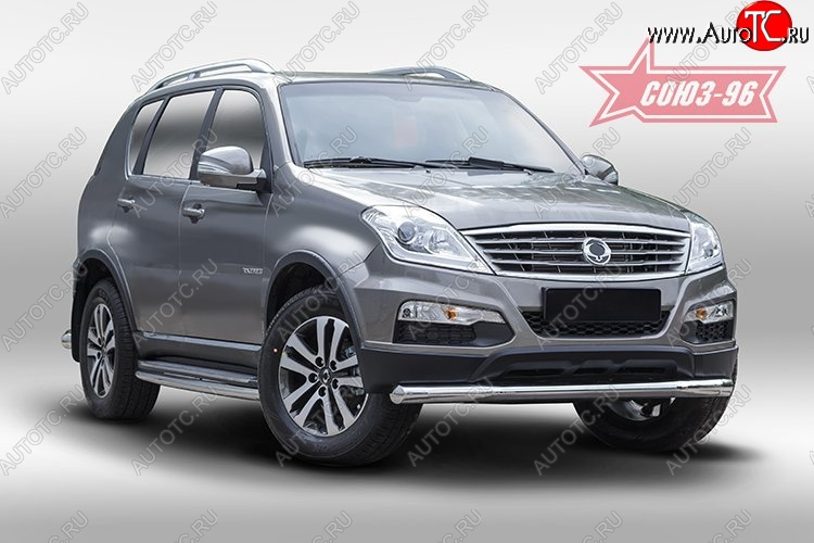 14 669 р. Защита переднего бампера одинарная Souz-96 (d76) SSANGYONG Rexton Y290 (2012-2017)  с доставкой в г. Пермь