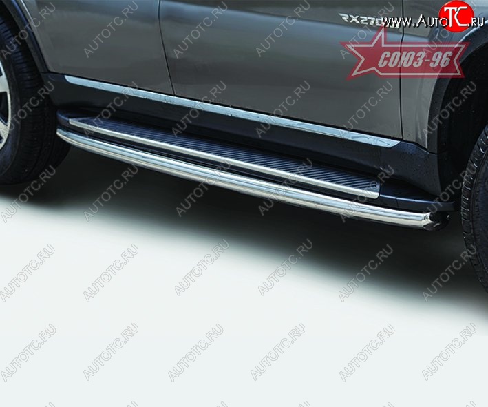 14 264 р. Защита штатных порогов Souz-96 (d60) SSANGYONG Rexton Y290 (2012-2017)  с доставкой в г. Пермь