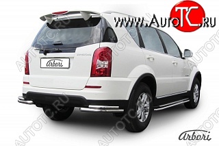 9 629 р. Защита заднего бампера Arbori SSANGYONG Rexton Y290 (2012-2017)  с доставкой в г. Пермь
