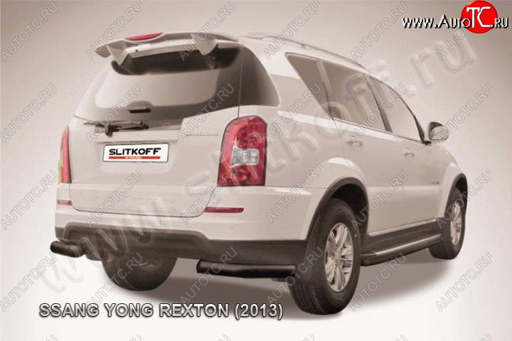 7 199 р. Уголки d76 SSANGYONG Rexton Y290 (2012-2017) (Цвет: серебристый)  с доставкой в г. Пермь