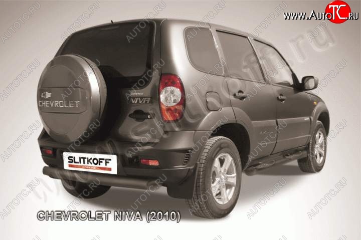 7 549 р. Защита задняя Slitkoff SSANGYONG Rexton Y290 (2012-2017) (Цвет: серебристый)  с доставкой в г. Пермь
