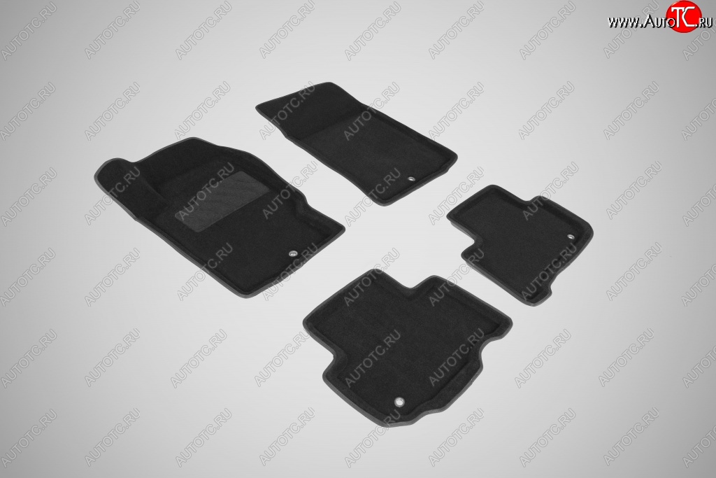 5 699 р. Износостойкие коврики в салон SeiNtex Premium 3D 4 шт. (ворсовые, черные) SSANGYONG Rexton Y290 (2012-2017)  с доставкой в г. Пермь