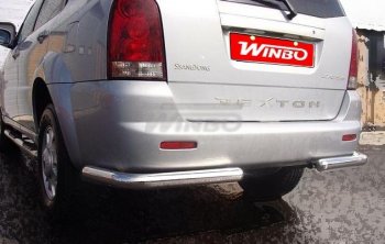 4 499 р. Защита заднего бампера WINBO (нержавейка) SSANGYONG Rexton Y200 (2001-2006)  с доставкой в г. Пермь. Увеличить фотографию 2