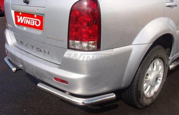 4 499 р. Защита заднего бампера WINBO (нержавейка) SSANGYONG Rexton Y200 (2001-2006)  с доставкой в г. Пермь. Увеличить фотографию 3