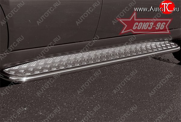 11 519 р. Защита порогов с листом Souz-96 (d42). SSANGYONG Rexton Y200 (2001-2006)  с доставкой в г. Пермь