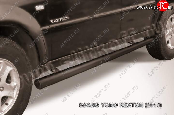 10 999 р. Защита порогов Slitkoff  SSANGYONG Rexton  Y250 (2006-2012) (Цвет: серебристый)  с доставкой в г. Пермь