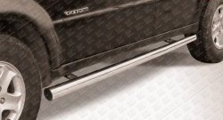 Защита порогов из круглой трубы диаметром 76 мм Slitkoff SSANGYONG Rexton  Y250 (2006-2012)