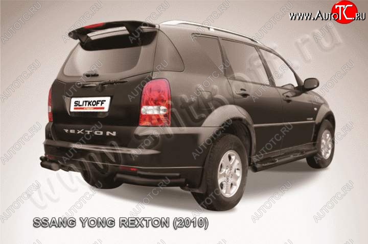8 199 р. Уголки d76+d42 двойные  SSANGYONG Rexton  Y250 (2006-2012) (Цвет: серебристый)  с доставкой в г. Пермь