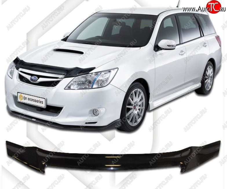 1 999 р. Дефлектор капота CA-Plastic Subaru Exiga (2008-2015) (Classic черный, Без надписи)  с доставкой в г. Пермь