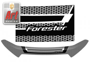 Дефлектор капота CA-Plastiс Subaru Forester  SJ (2012-2019) дорестайлинг, рестайлинг (Серия Art белая)