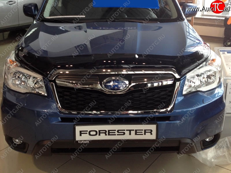 3 299 р. Дефлектор капота NovLine-Autofamily Subaru Forester SJ дорестайлинг (2012-2016)  с доставкой в г. Пермь