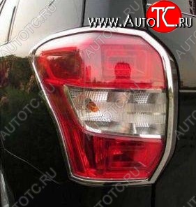 5 949 р. Накладки на фонари СТ Subaru Forester SJ рестайлинг (2016-2019) (Неокрашенные)  с доставкой в г. Пермь
