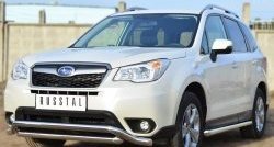 22 999 р. Защита переднего бампера (2 трубыØ63 мм, волна, нержавейка) SLITKOFF Subaru Forester SJ дорестайлинг (2012-2016)  с доставкой в г. Пермь. Увеличить фотографию 4