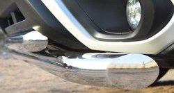 21 449 р. Защита переднего бампера (2 трубыØ76 и 63 мм, нержавейка) SLITKOFF  Subaru Forester  SJ (2012-2016) дорестайлинг  с доставкой в г. Пермь. Увеличить фотографию 4