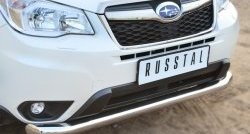 16 999 р. Одинарная защита переднего бампера диаметром 76 мм SLITKOFF  Subaru Forester  SJ (2012-2016) дорестайлинг  с доставкой в г. Пермь. Увеличить фотографию 3