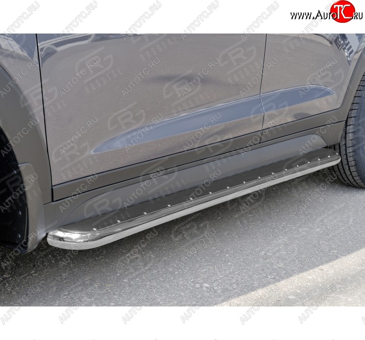 35 549 р. Широкая защита порогов с трубой диаметром 42 мм SLITKOFF v3 Subaru Forester SJ дорестайлинг (2012-2016)  с доставкой в г. Пермь