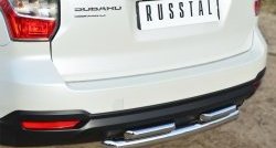 16 999 р. Защита заднего бампера (2 трубы Ø63 и 42 мм, нержавейка) SLITKOFF Subaru Forester SJ дорестайлинг (2012-2016)  с доставкой в г. Пермь. Увеличить фотографию 2