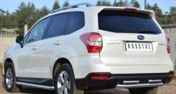 16 999 р. Защита заднего бампера (2 трубы Ø63 и 42 мм, нержавейка) SLITKOFF Subaru Forester SJ дорестайлинг (2012-2016)  с доставкой в г. Пермь. Увеличить фотографию 4