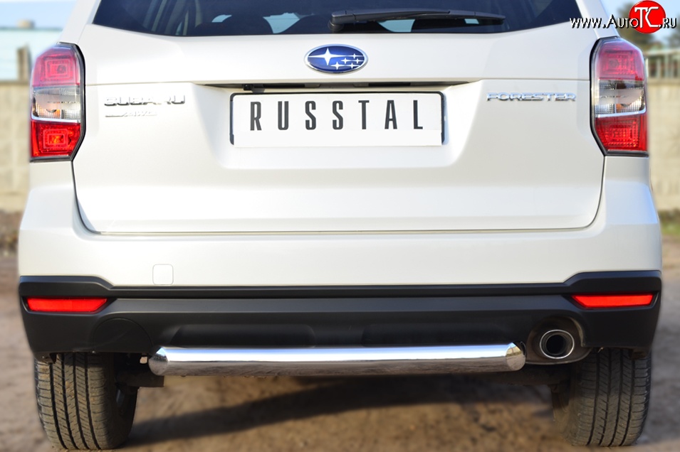 15 999 р. Одинарная защита заднего бампера из трубы диаметром 76 мм SLITKOFF Subaru Forester SJ дорестайлинг (2012-2016)  с доставкой в г. Пермь